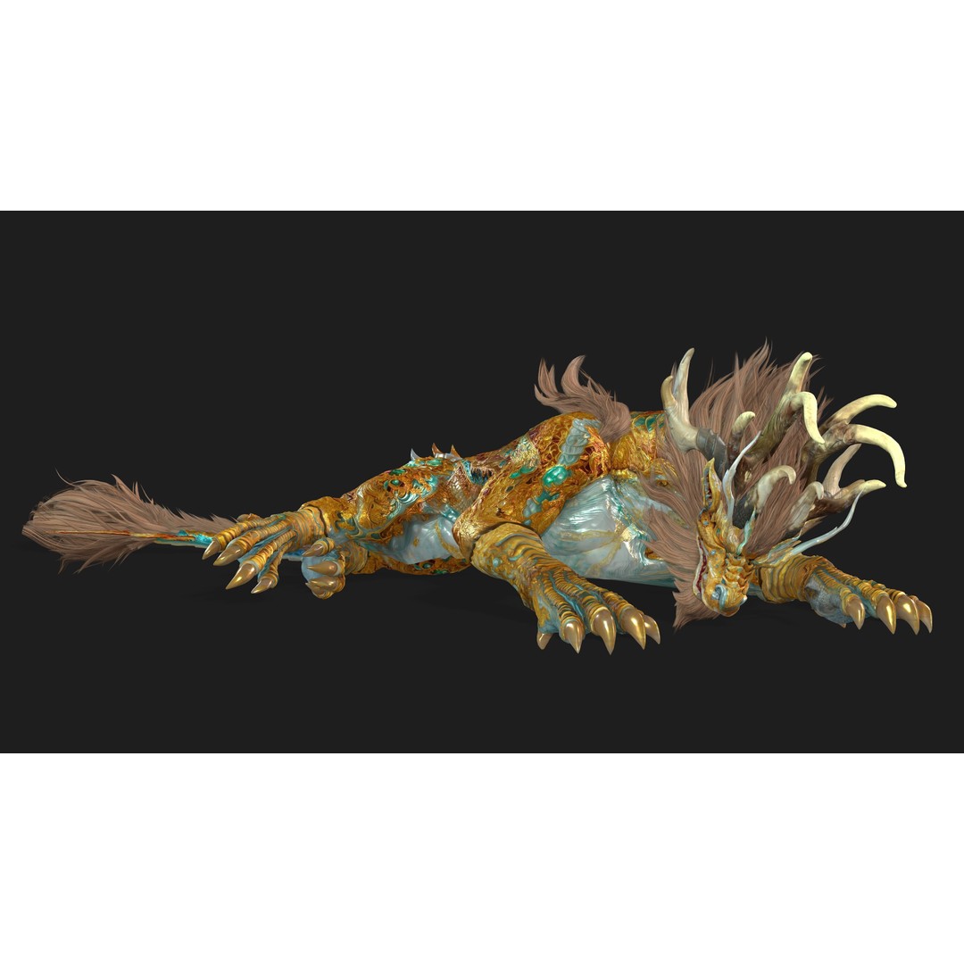 Qilin 3D Model – Rigged Animated Character with PBR Textures - View 13