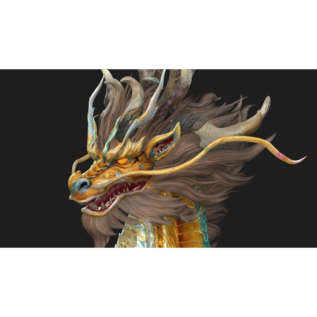 Qilin 3D Model – Rigged Animated Character with PBR Textures - View 19