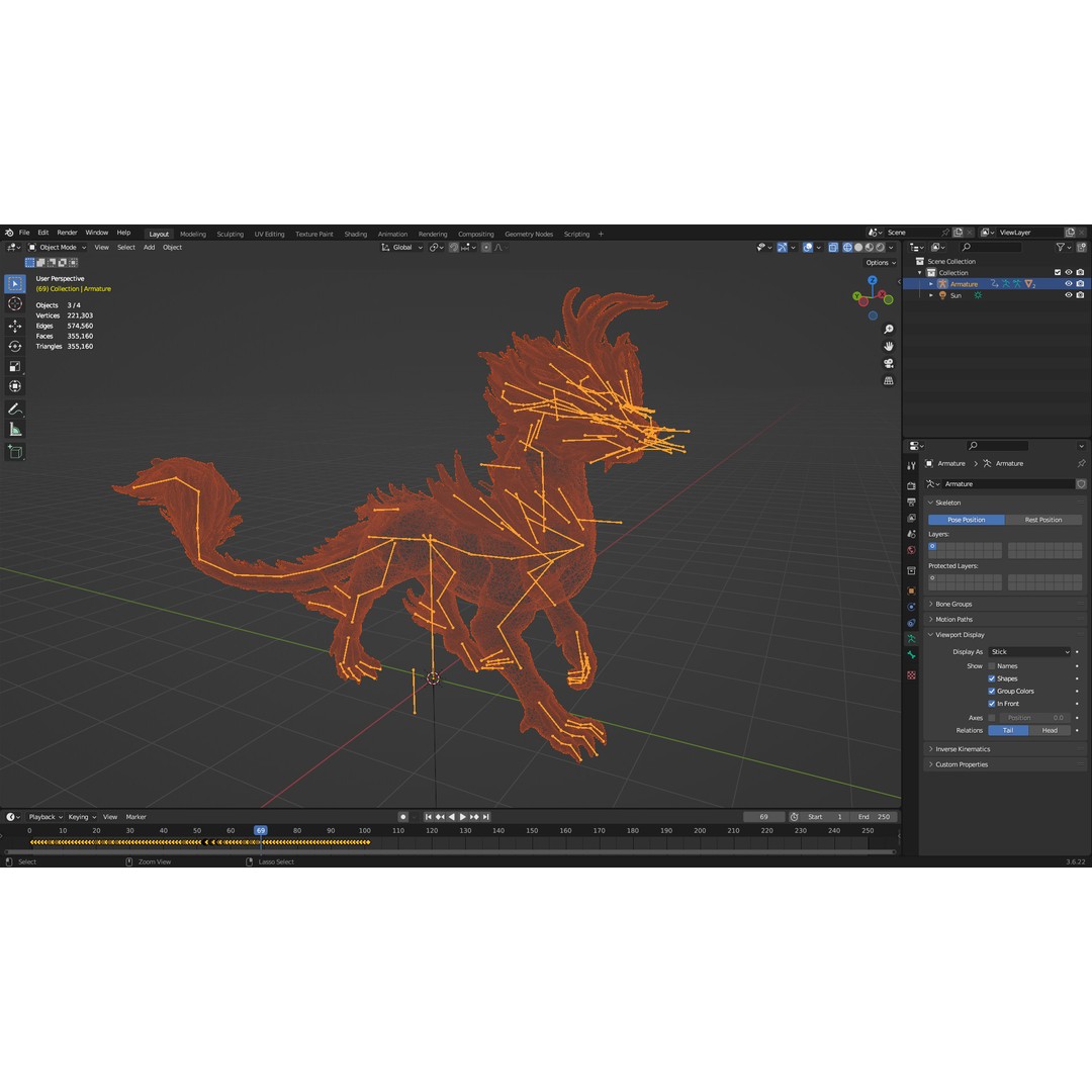 Qilin 3D Model – Rigged Animated Character with PBR Textures - View 24
