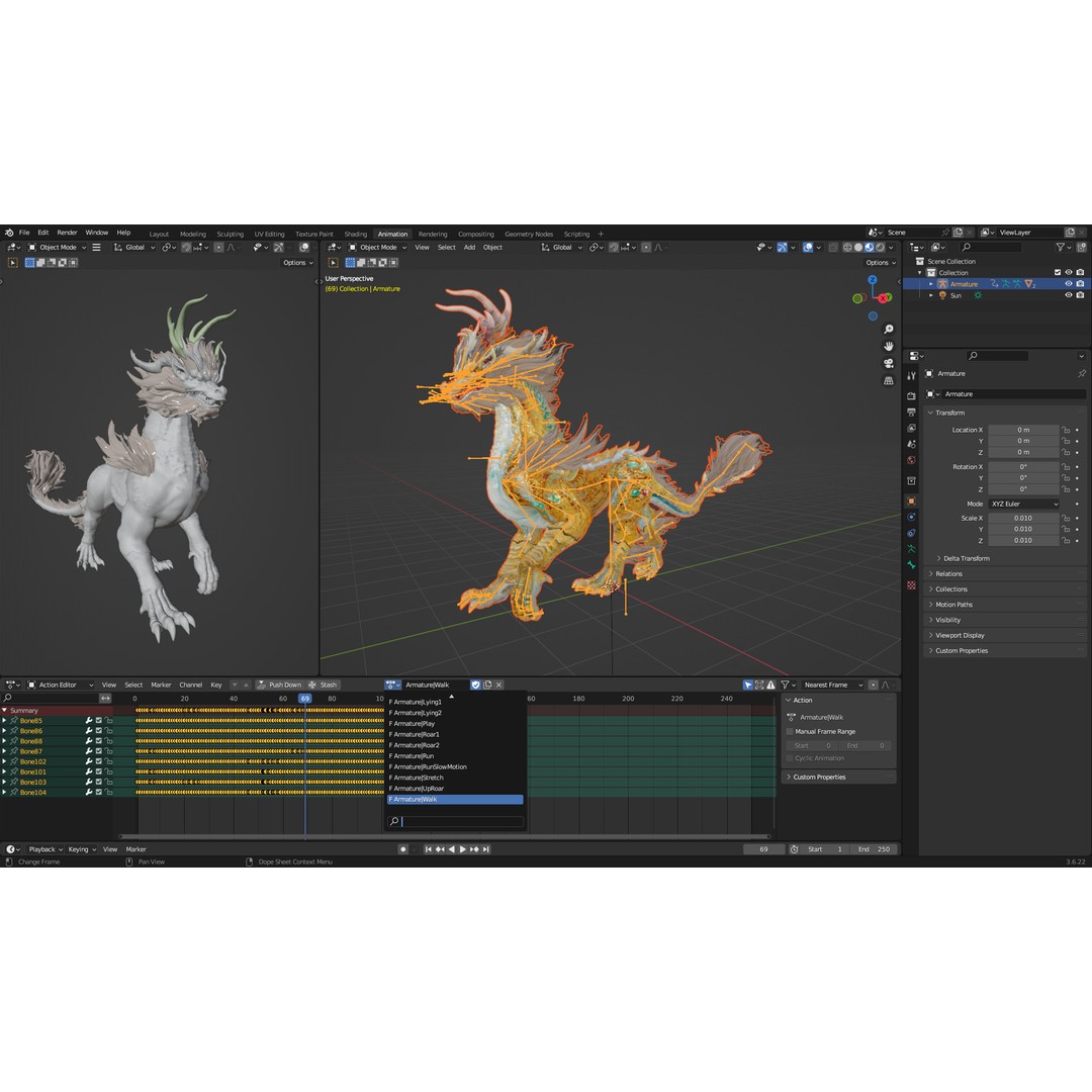 Qilin 3D Model – Rigged Animated Character with PBR Textures - View 25