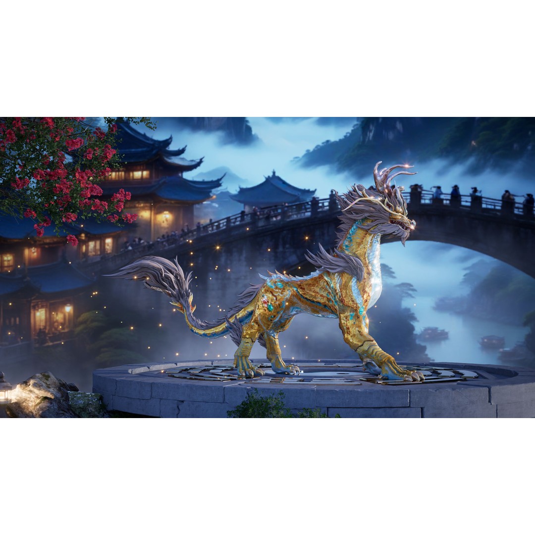 Qilin 3D Model – Rigged Animated Character with PBR Textures - View 4