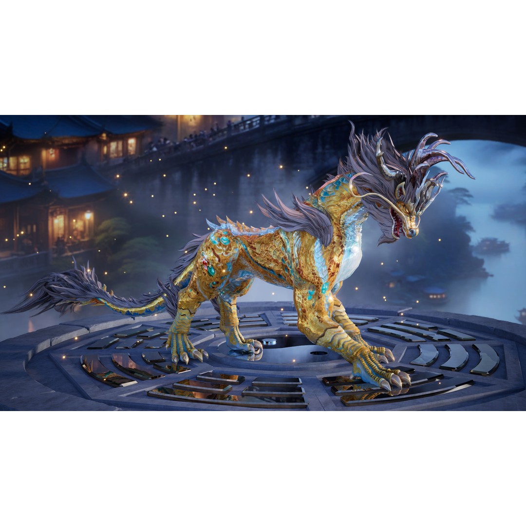 Qilin 3D Model – Rigged Animated Character with PBR Textures - View 5