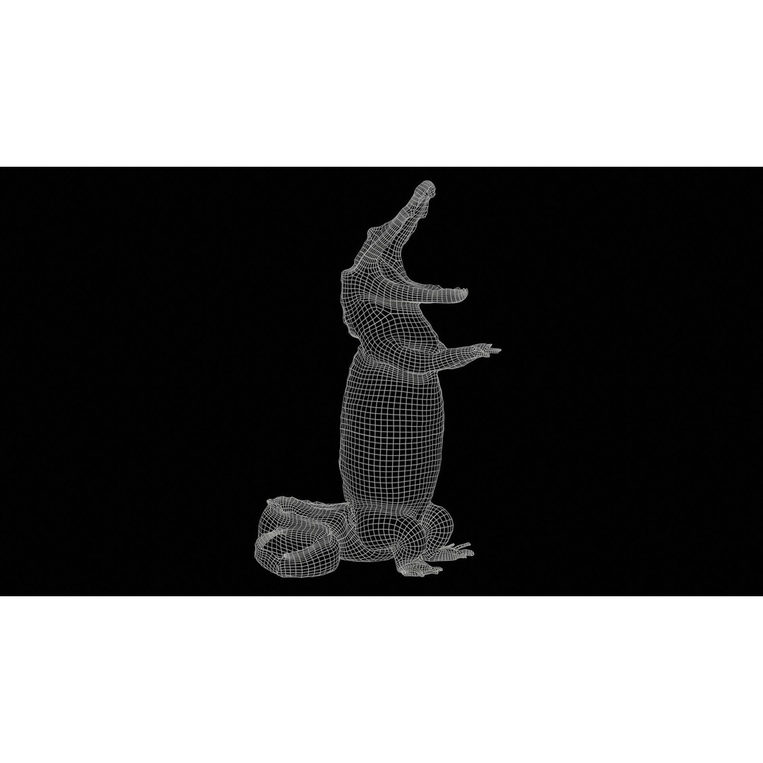 Crocodile Statue 3D Model – Low Poly PBR Asset for Blender, FBX - View 13
