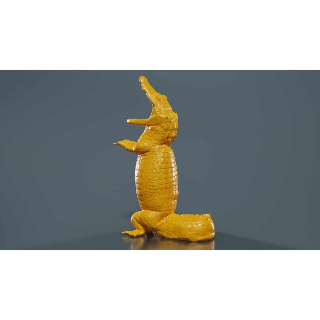 Crocodile Statue 3D Model – Low Poly PBR Asset for Blender, FBX - View 15