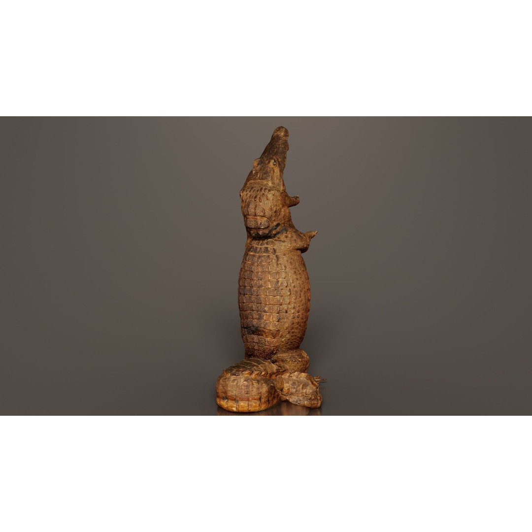 Crocodile Statue 3D Model – Low Poly PBR Asset for Blender, FBX - View 7