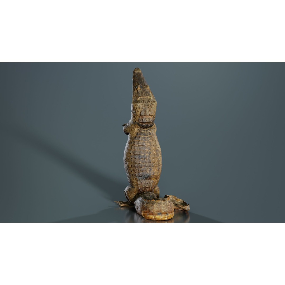 Crocodile Statue 3D Model – Low Poly PBR Asset for Blender, FBX - View 9