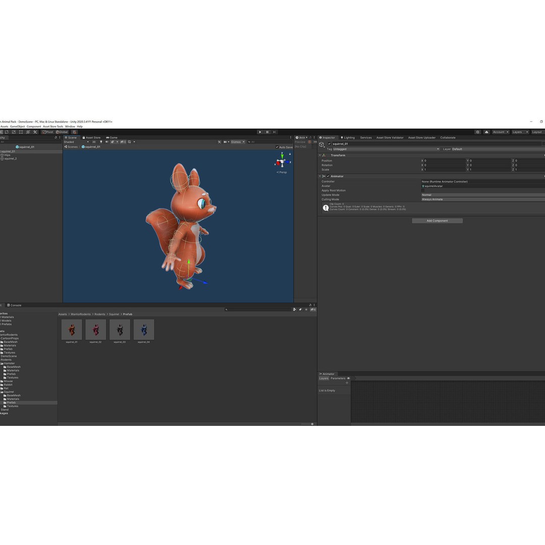 Warrior Rodents Pack 3D Model – Low Poly Game Characters, FBX