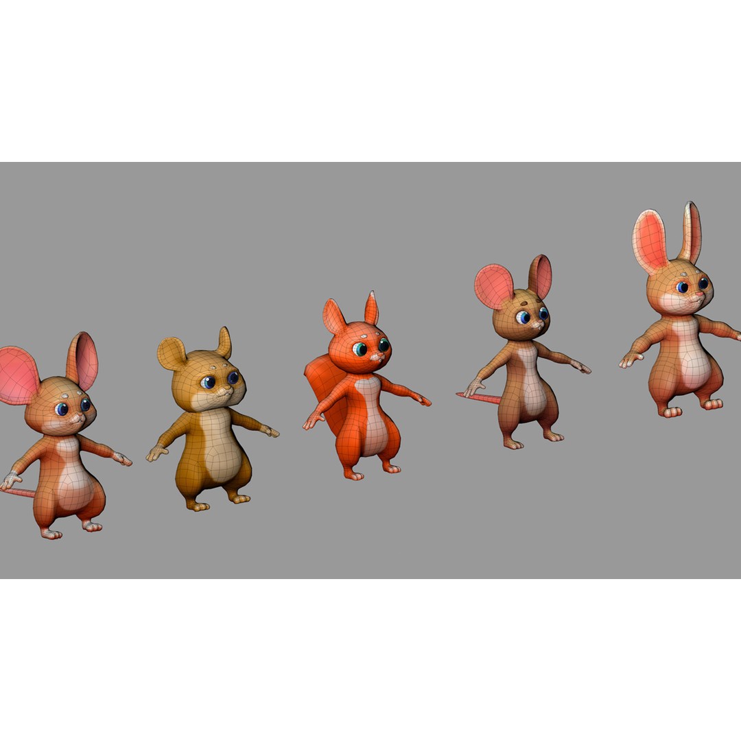 Warrior Rodents Pack 3D Model – Low Poly Game Characters, FBX - View 9