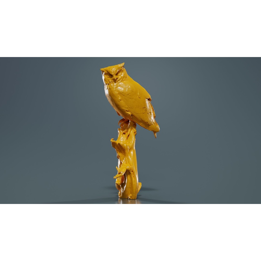 Cape Eagle Owl 3D Model – Low Poly Game Asset, FBX, PBR Textures - View 14