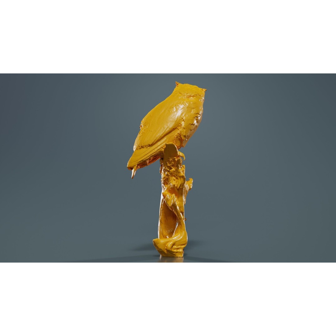 Cape Eagle Owl 3D Model – Low Poly Game Asset, FBX, PBR Textures - View 15