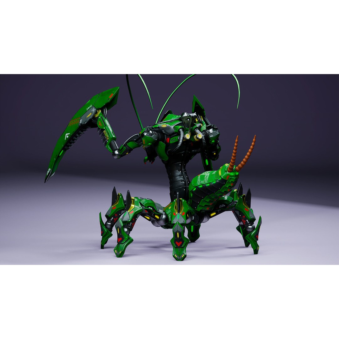 SciFi Insect Mantis 3D Model – Low Poly Animated Character, FBX - View 10