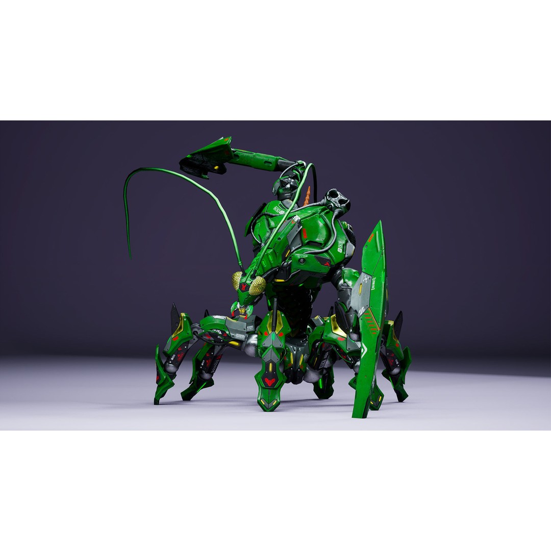 SciFi Insect Mantis 3D Model – Low Poly Animated Character, FBX - View 11
