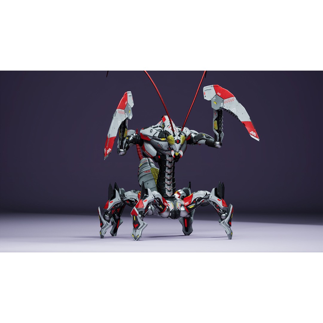 SciFi Insect Mantis 3D Model – Low Poly Animated Character, FBX - View 13