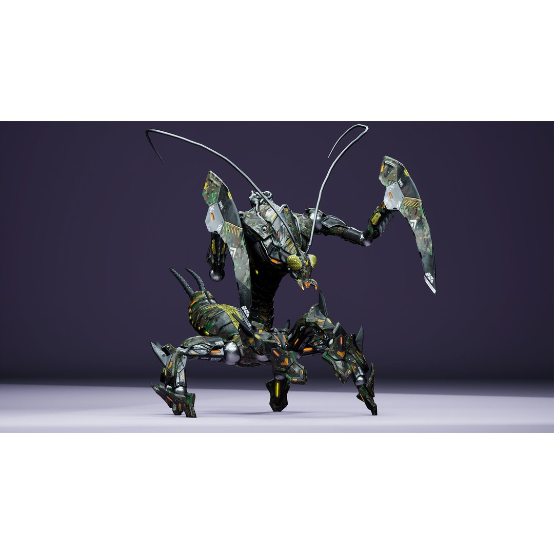 SciFi Insect Mantis 3D Model – Low Poly Animated Character, FBX - View 16