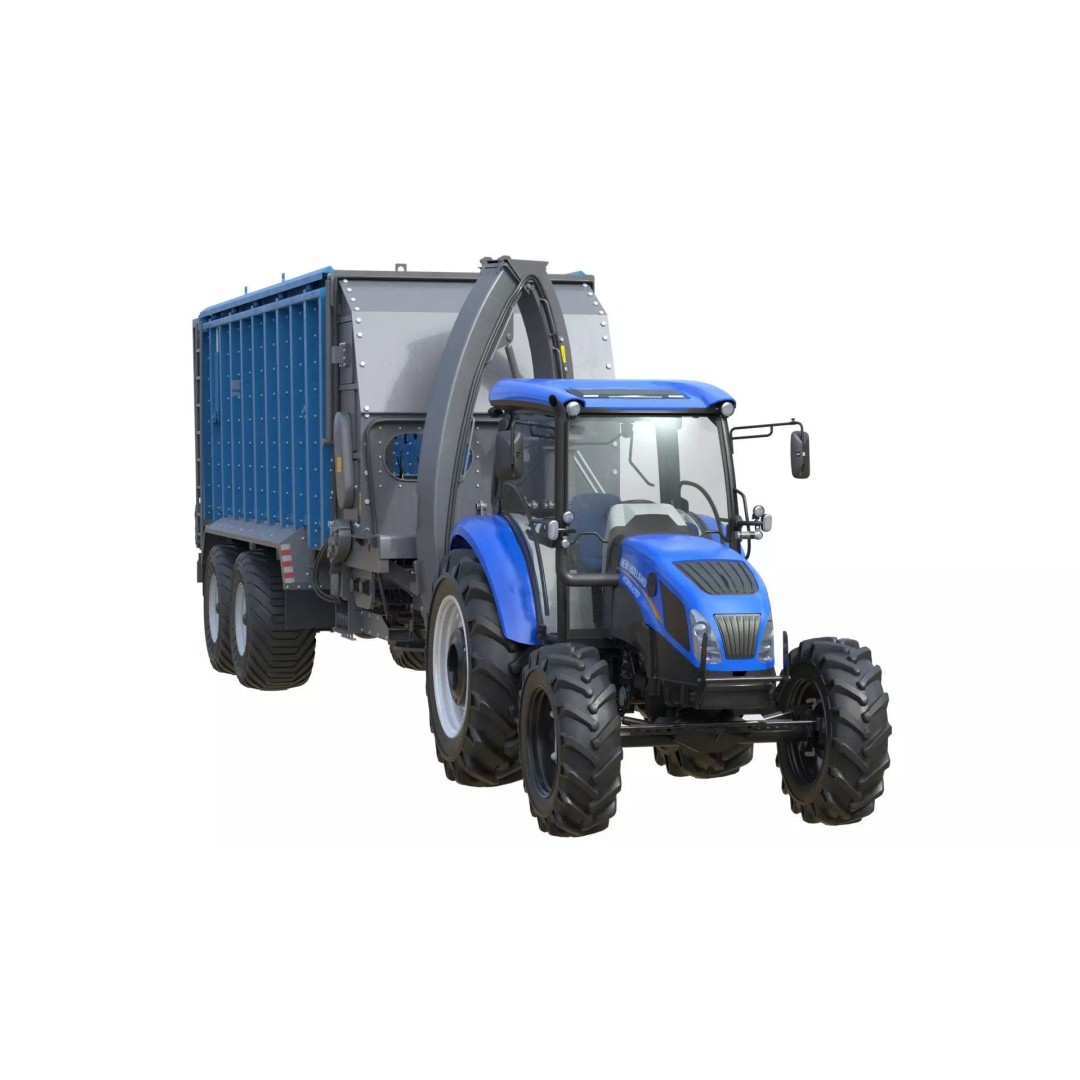 New Holland WorkMaster Tractor 3D Model – Low Poly Game Asset, FBX - View 9