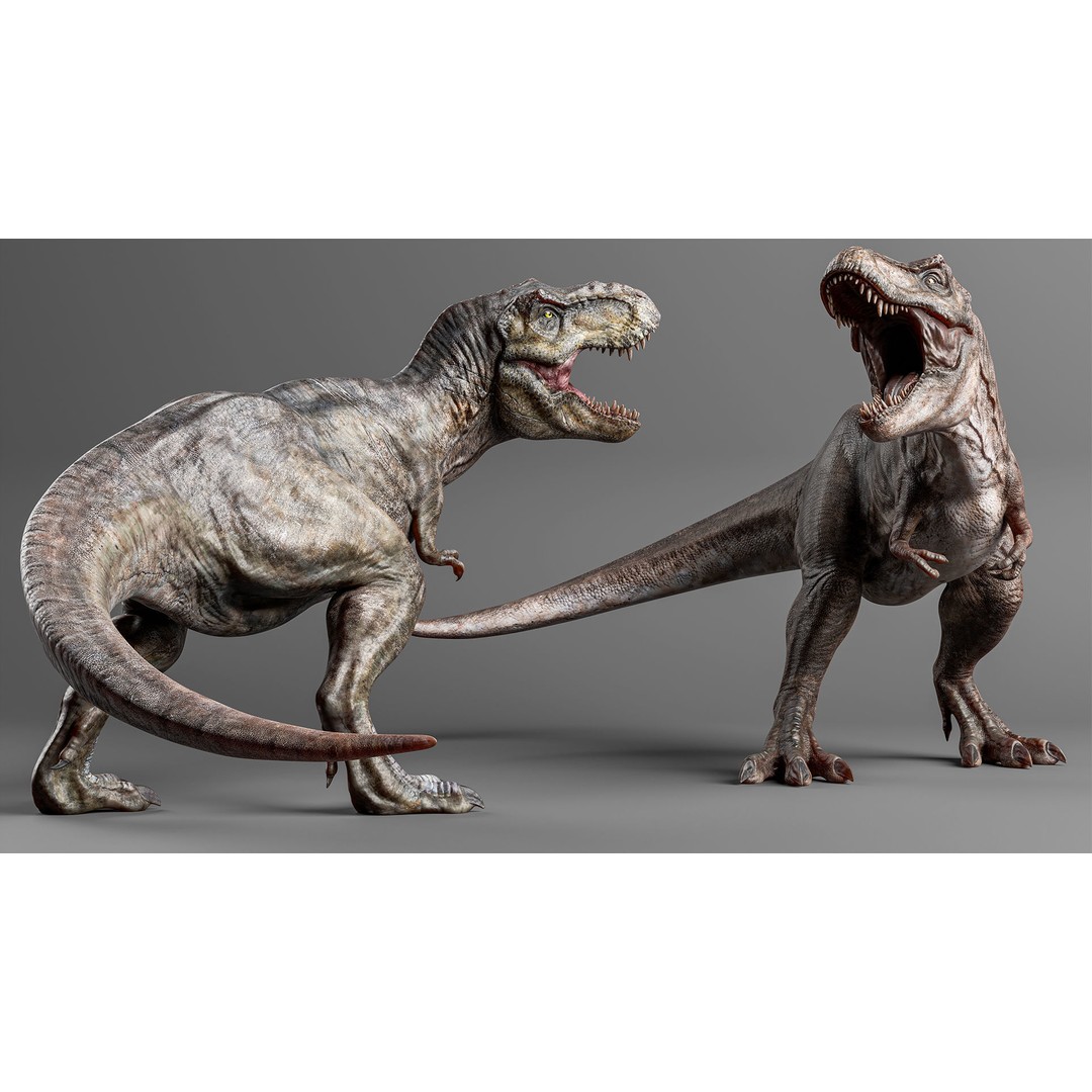 Tyrannosaurus Rex 3D Model – Low Poly Rigged Dinosaur, FBX - View 3