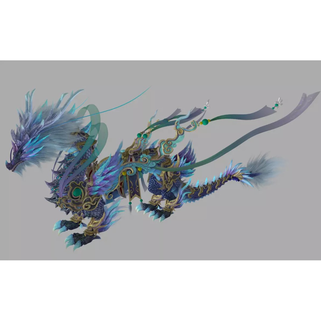 Mythical Beast Mount 3D Model – Low Poly Rigged Creature with Animations - View 2