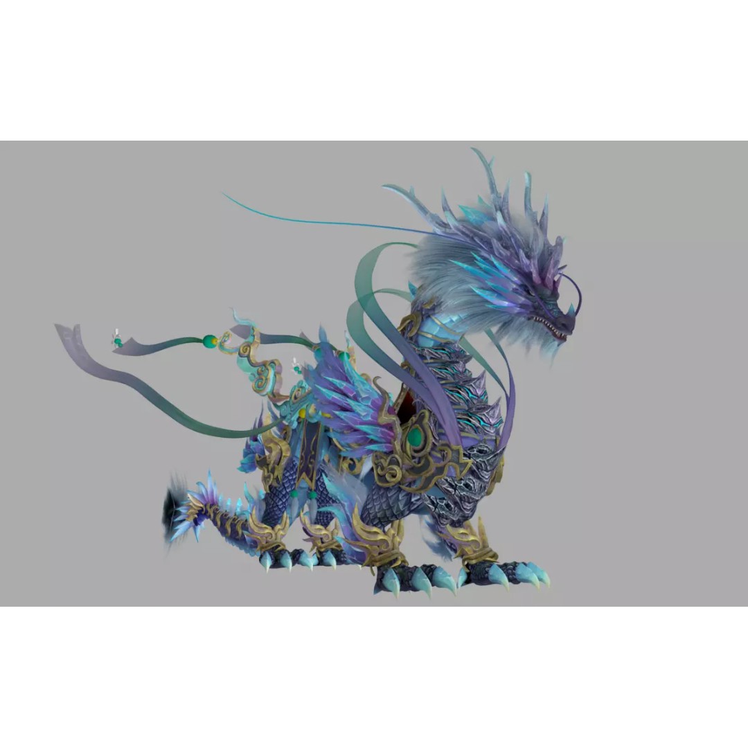 Mythical Beast Mount 3D Model – Low Poly Rigged Creature with Animations - View 3