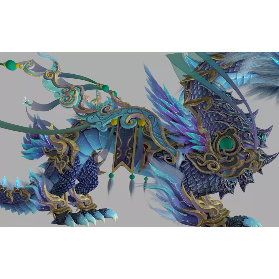 Mythical Beast Mount 3D Model – Low Poly Rigged Creature with Animations - View 5