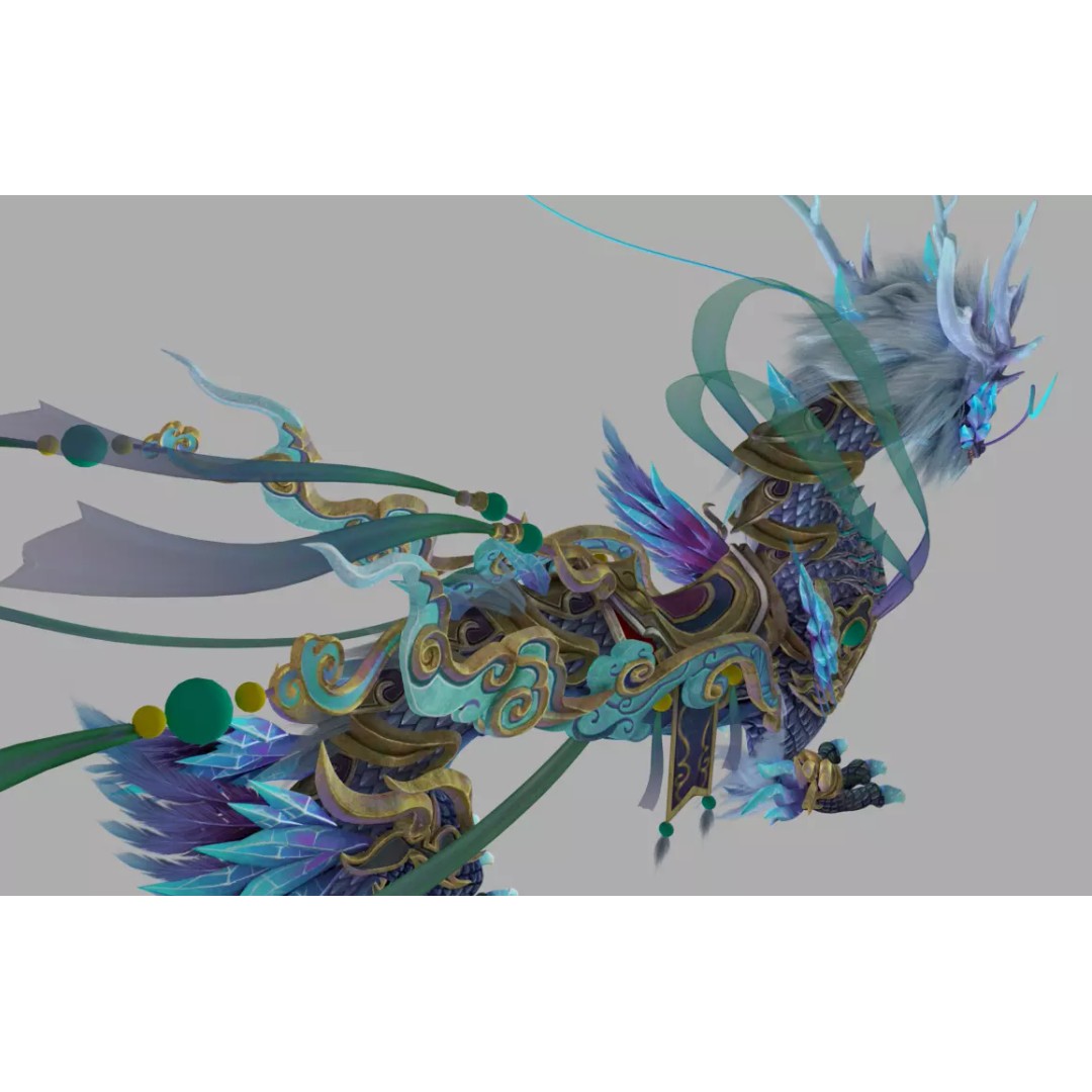 Mythical Beast Mount 3D Model – Low Poly Rigged Creature with Animations - View 6