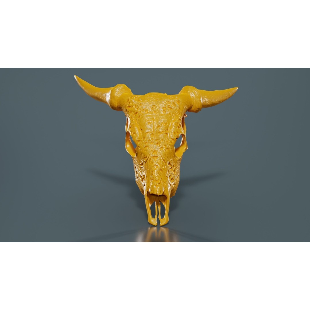Dragon Decorated Skull 3D Model – Low Poly Game Asset, FBX, Blender - View 14