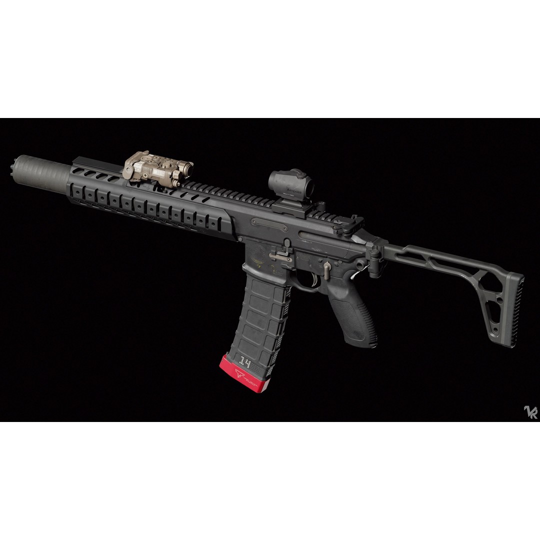 MCX LVAW 3D Model – Low Poly Game-Ready Military Weapon, FBX - View 6