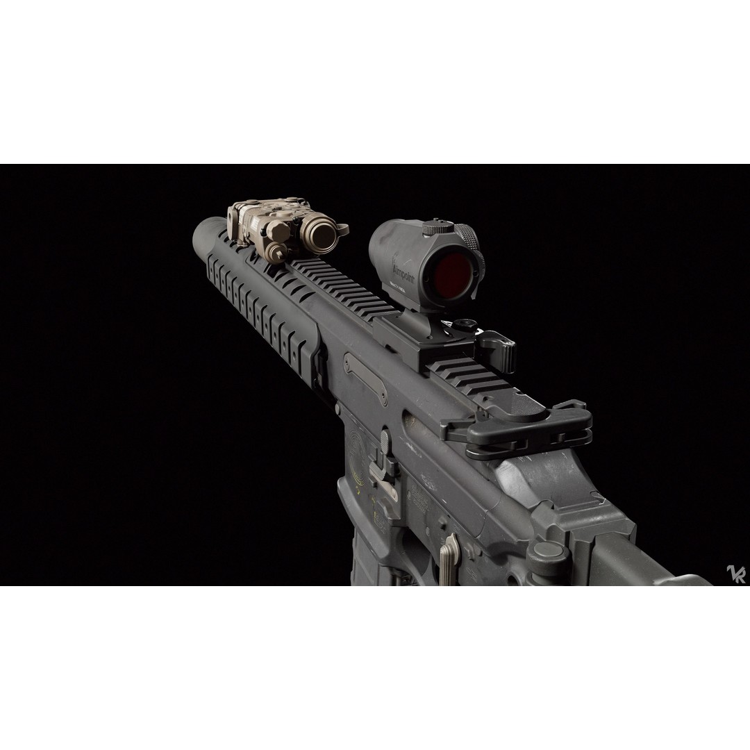 MCX LVAW 3D Model – Low Poly Game-Ready Military Weapon, FBX - View 8