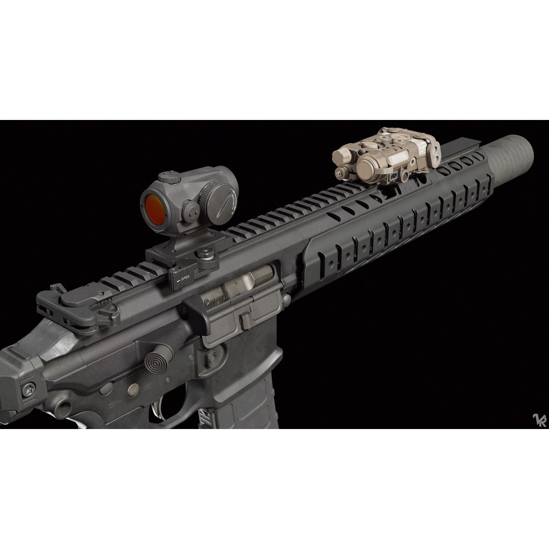 MCX LVAW 3D Model – Low Poly Game-Ready Military Weapon, FBX - View 9