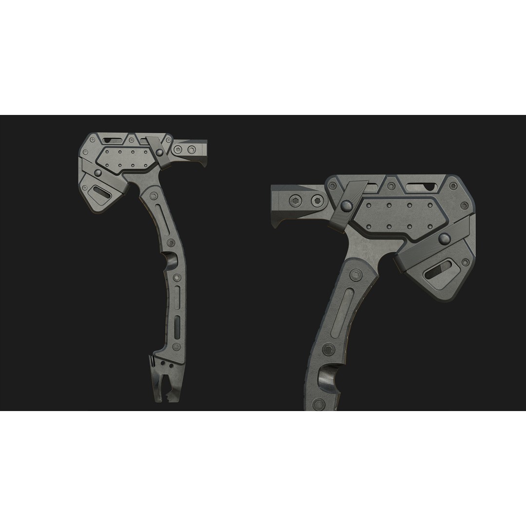 Camping Axe 3D Model – Low Poly PBR Game Asset, FBX, OBJ - View 3