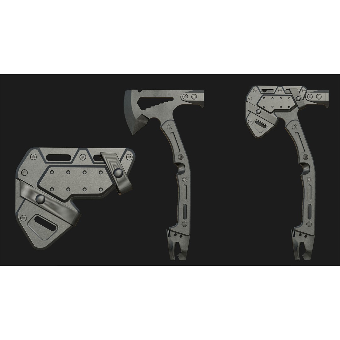 Camping Axe 3D Model – Low Poly PBR Game Asset, FBX, OBJ - View 5