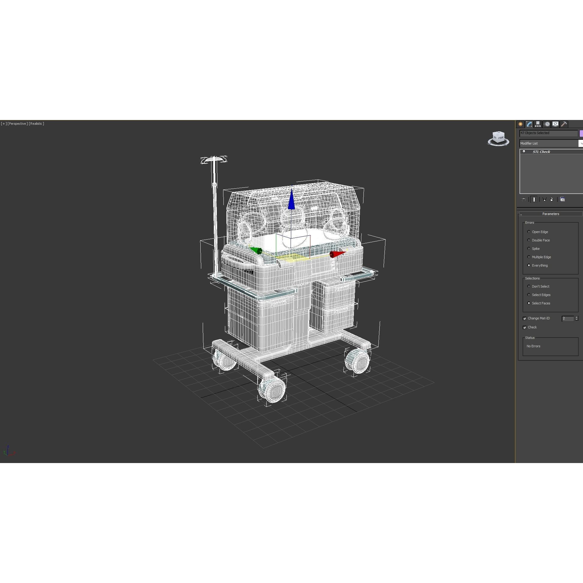 Baby Incubator - Low-Poly Game-Ready 3D Model - View 11