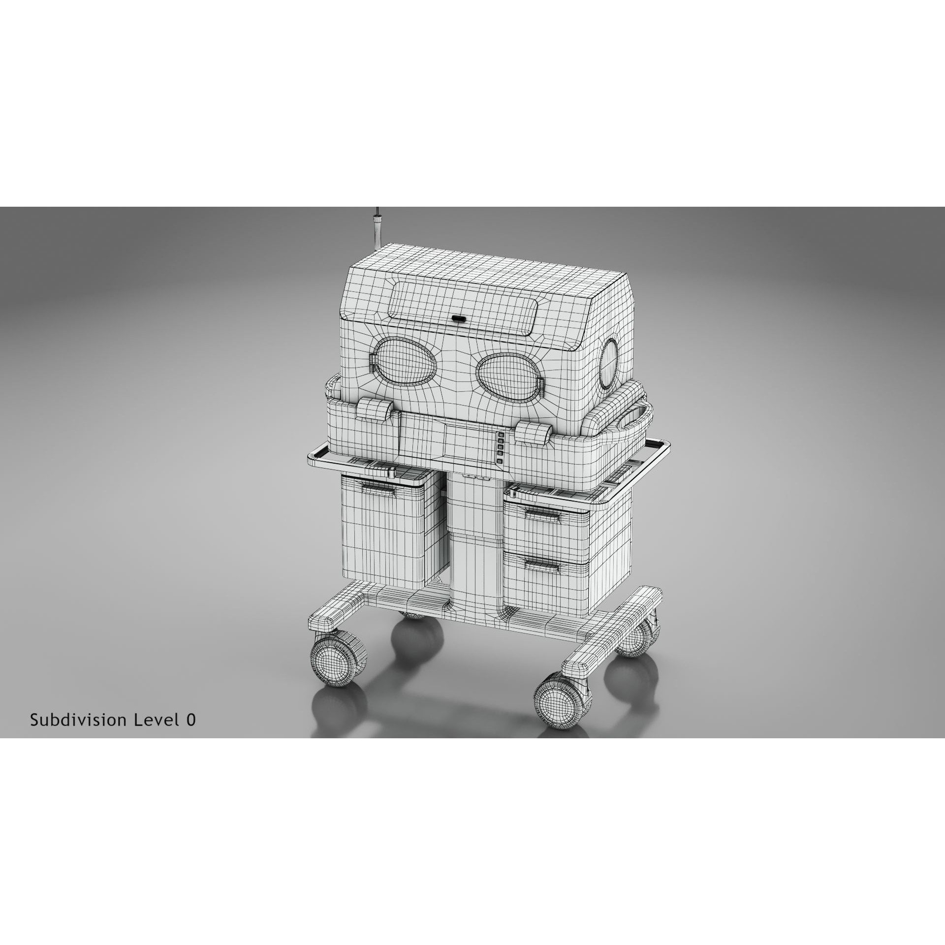 Baby Incubator - Low-Poly Game-Ready 3D Model - View 31