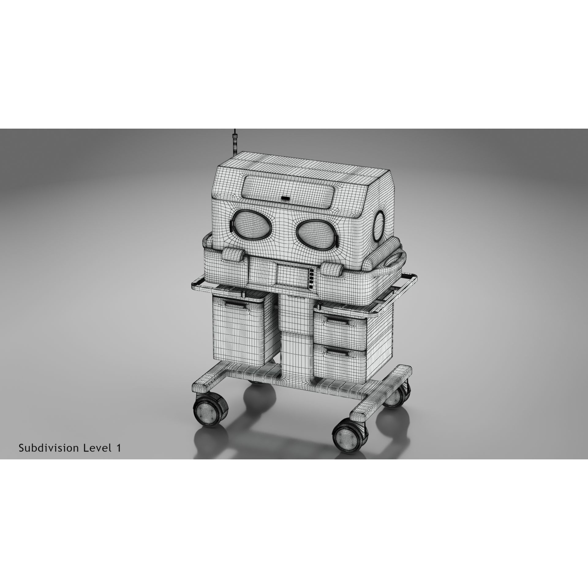 Baby Incubator - Low-Poly Game-Ready 3D Model - View 32