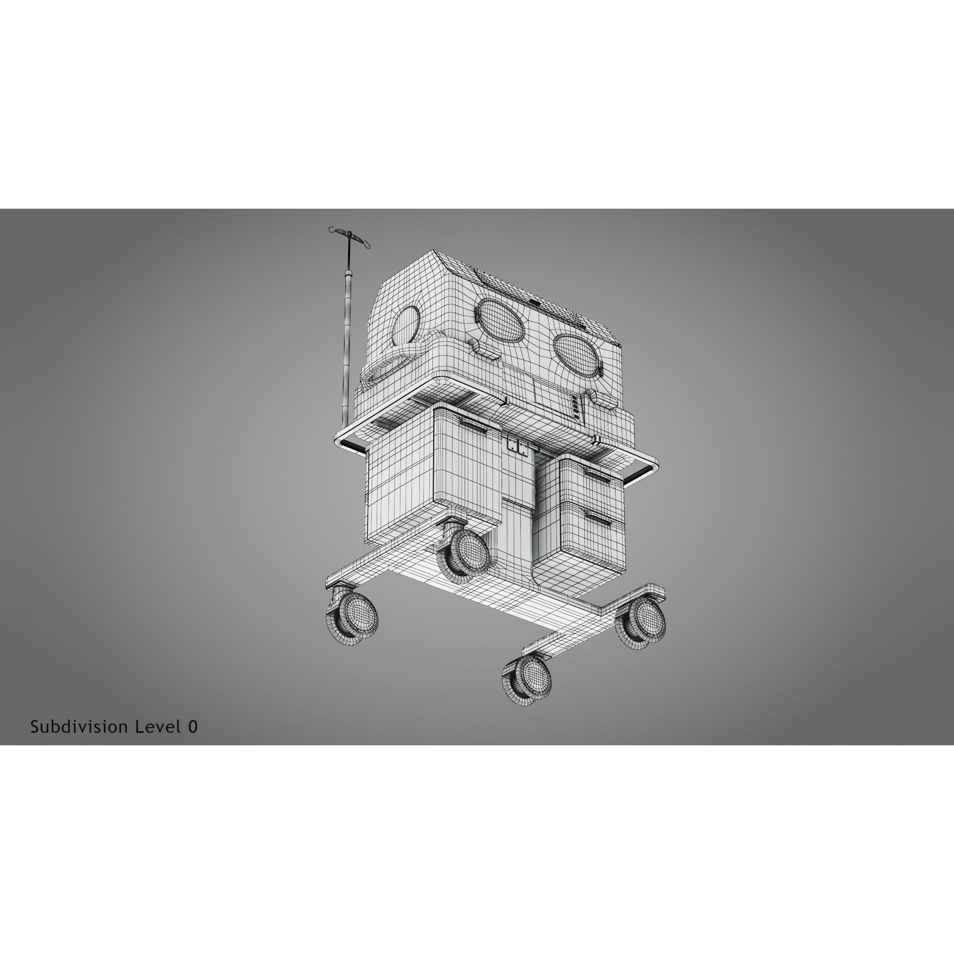 Baby Incubator - Low-Poly Game-Ready 3D Model - View 33