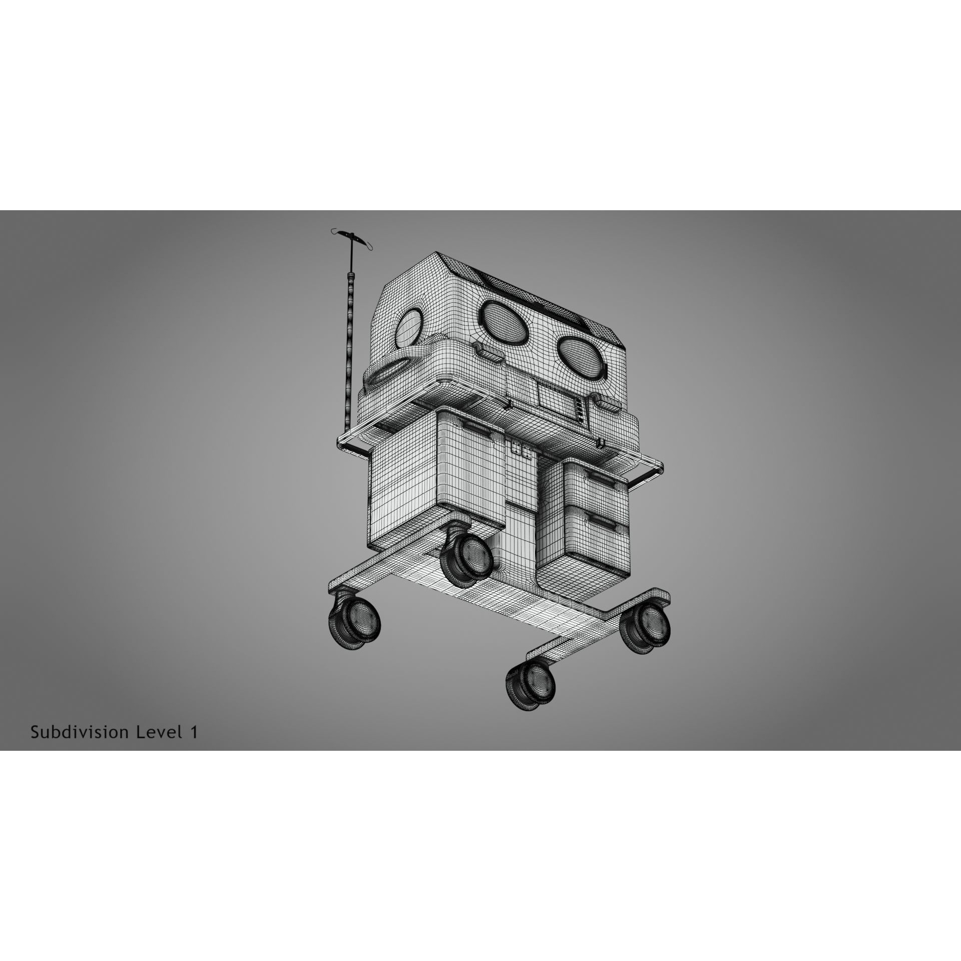 Baby Incubator - Low-Poly Game-Ready 3D Model - View 34