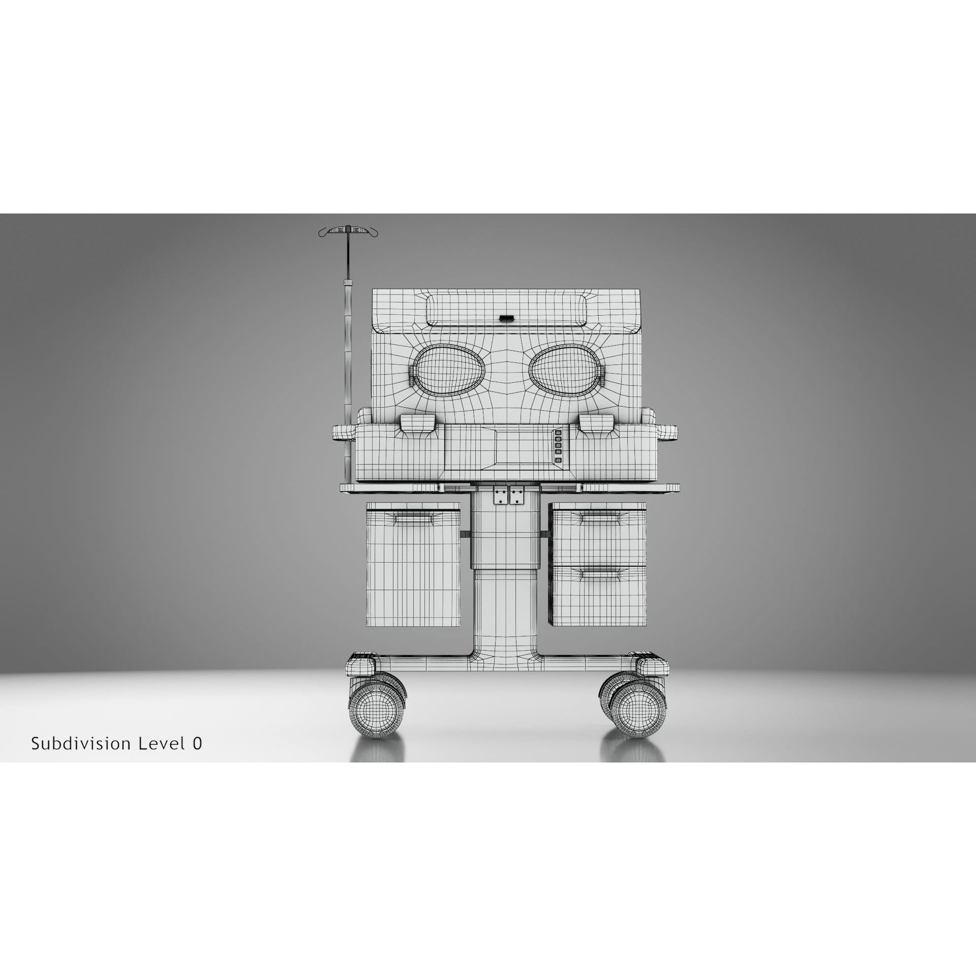 Baby Incubator - Low-Poly Game-Ready 3D Model - View 35