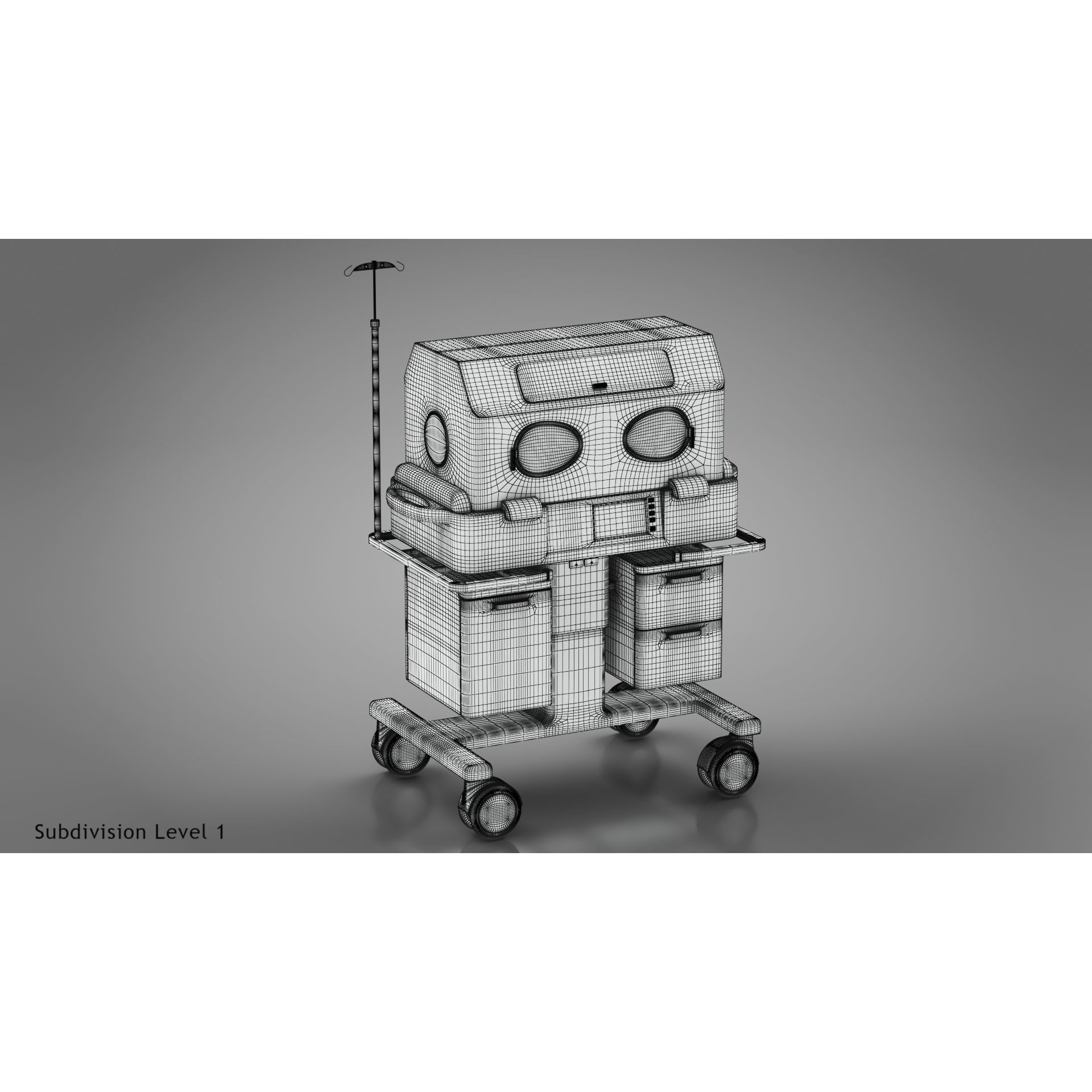 Baby Incubator - Low-Poly Game-Ready 3D Model - View 39