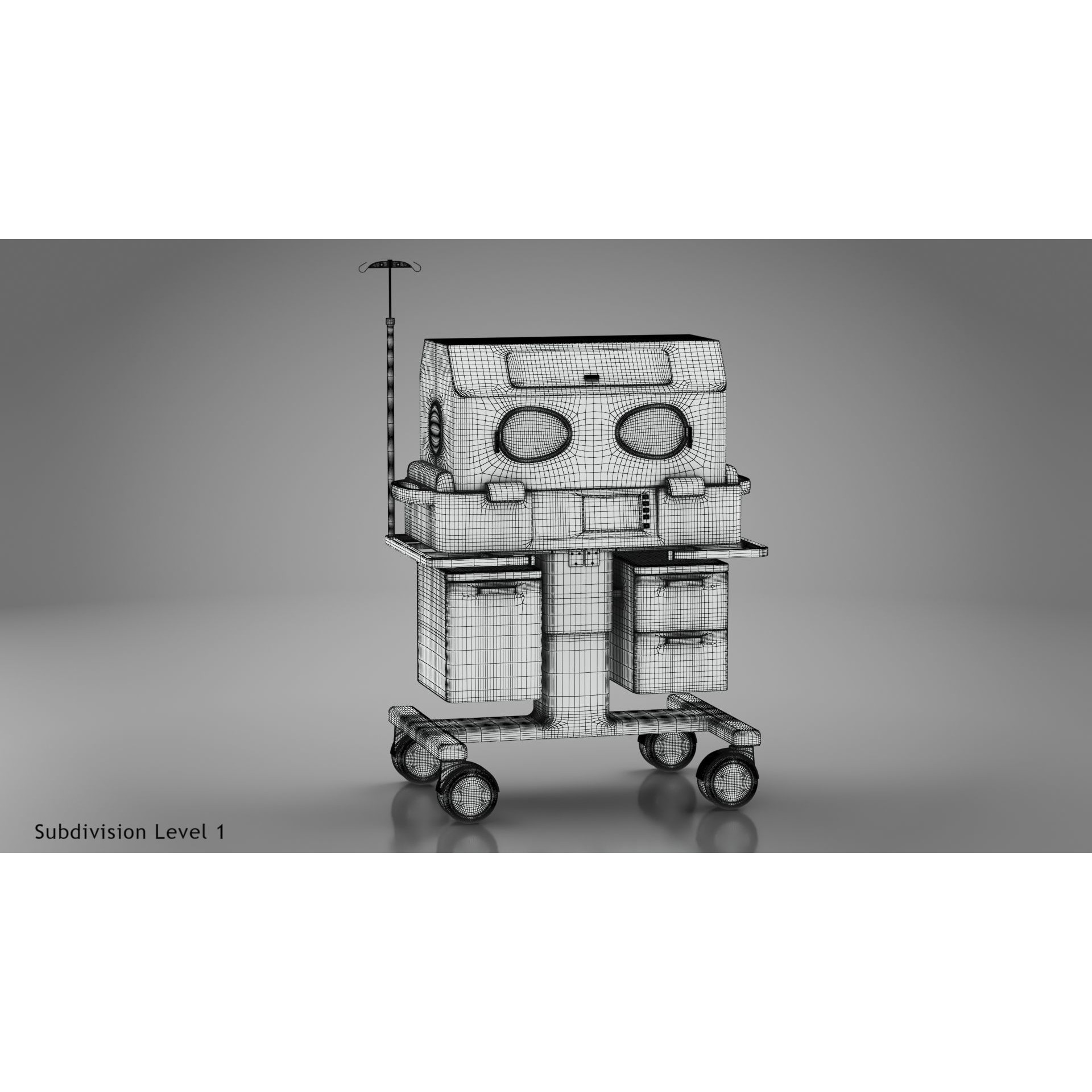 Baby Incubator - Low-Poly Game-Ready 3D Model - View 40