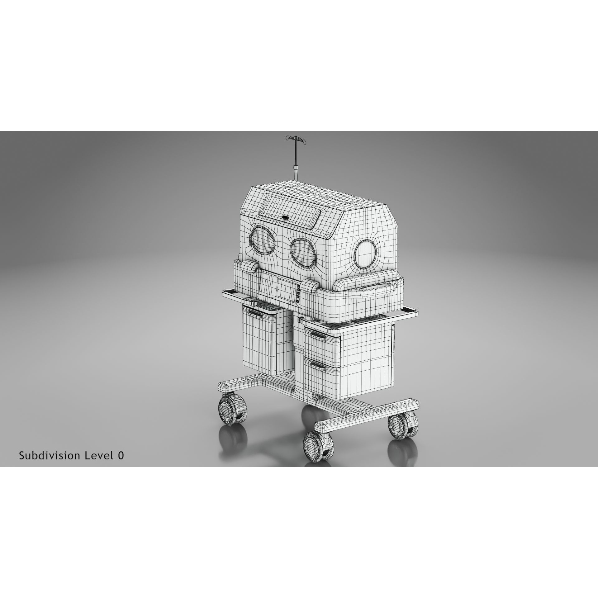 Baby Incubator - Low-Poly Game-Ready 3D Model - View 41