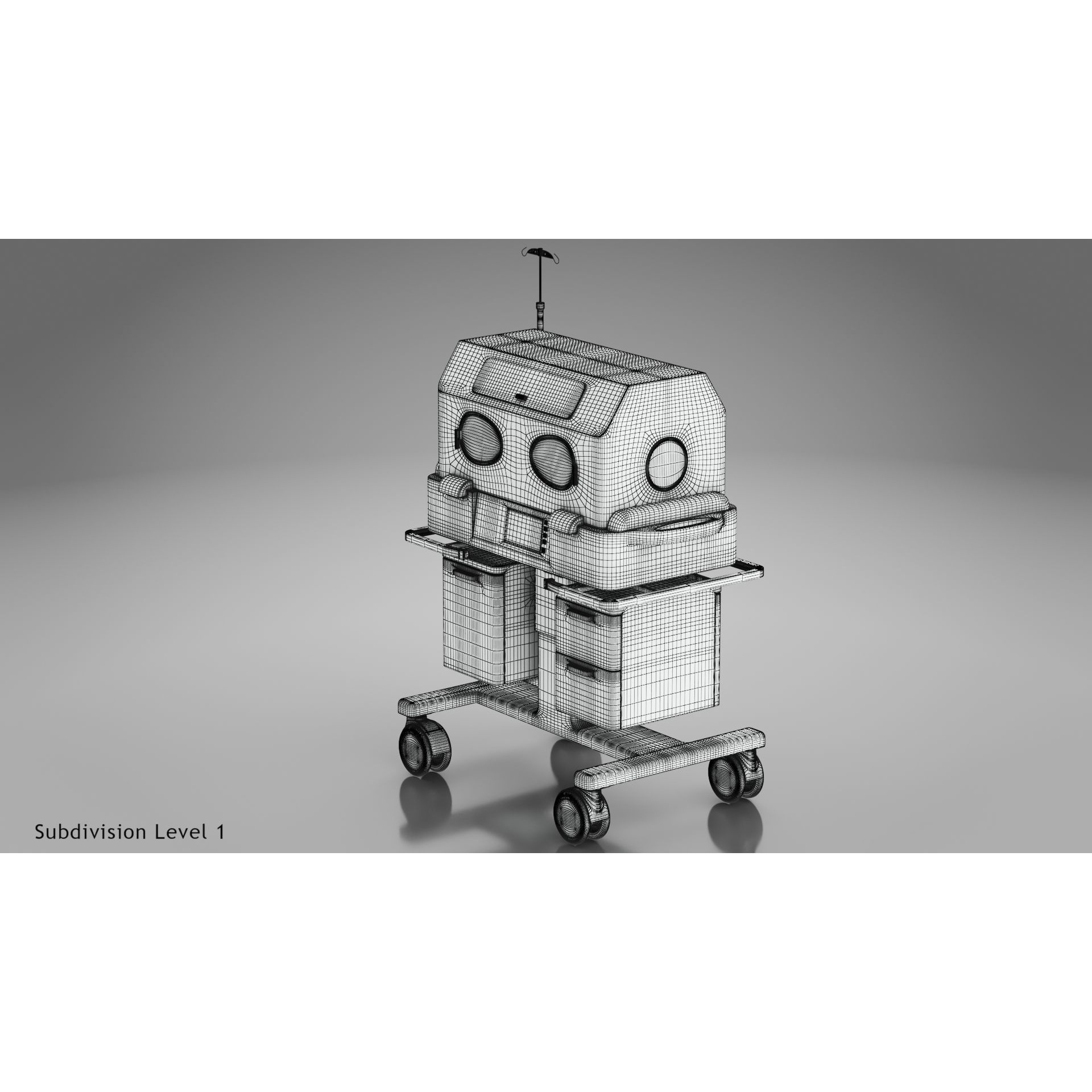 Baby Incubator - Low-Poly Game-Ready 3D Model - View 42