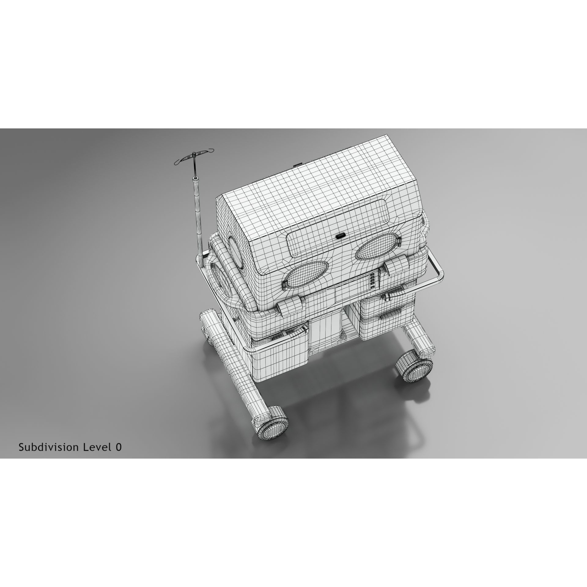 Baby Incubator - Low-Poly Game-Ready 3D Model - View 43