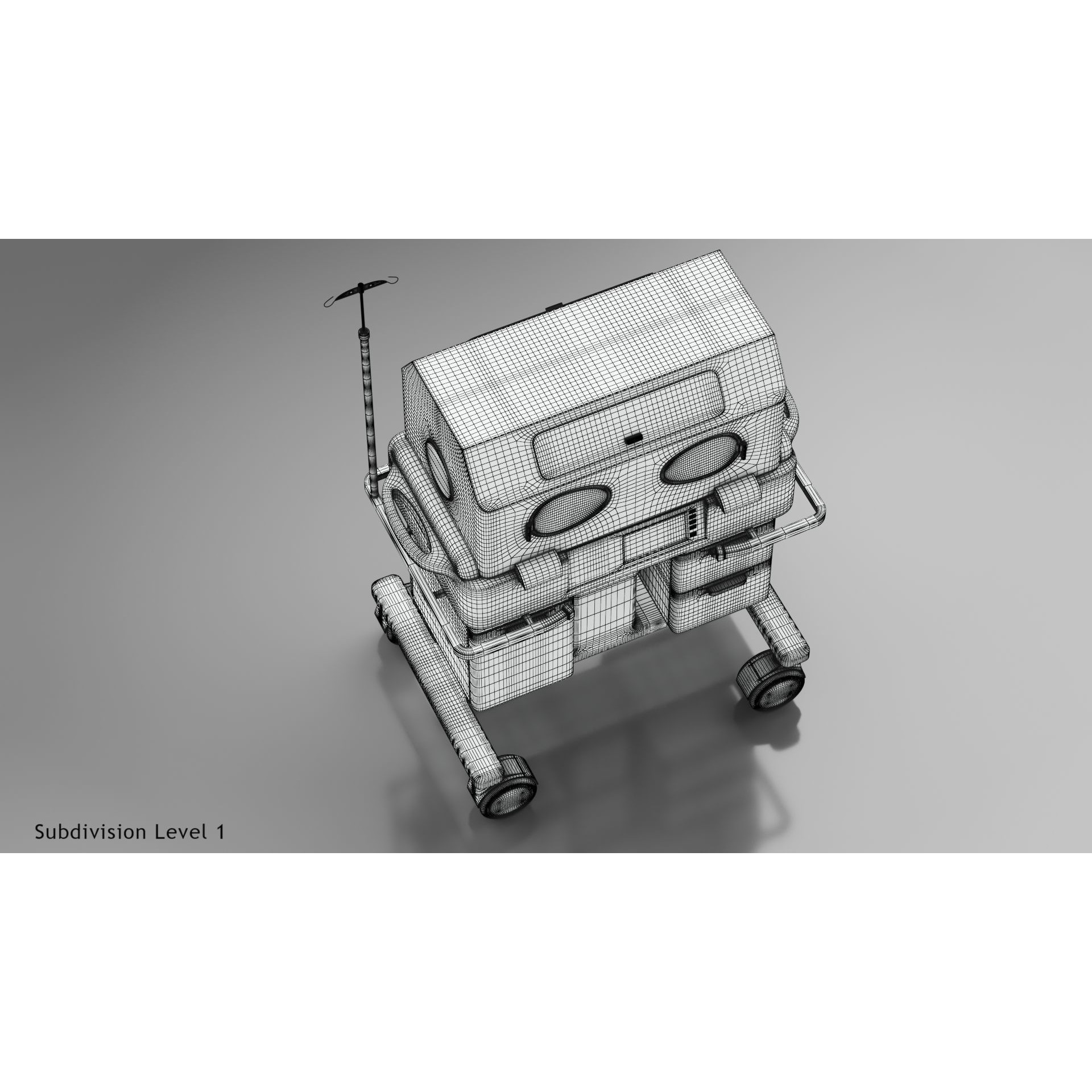 Baby Incubator - Low-Poly Game-Ready 3D Model - View 44