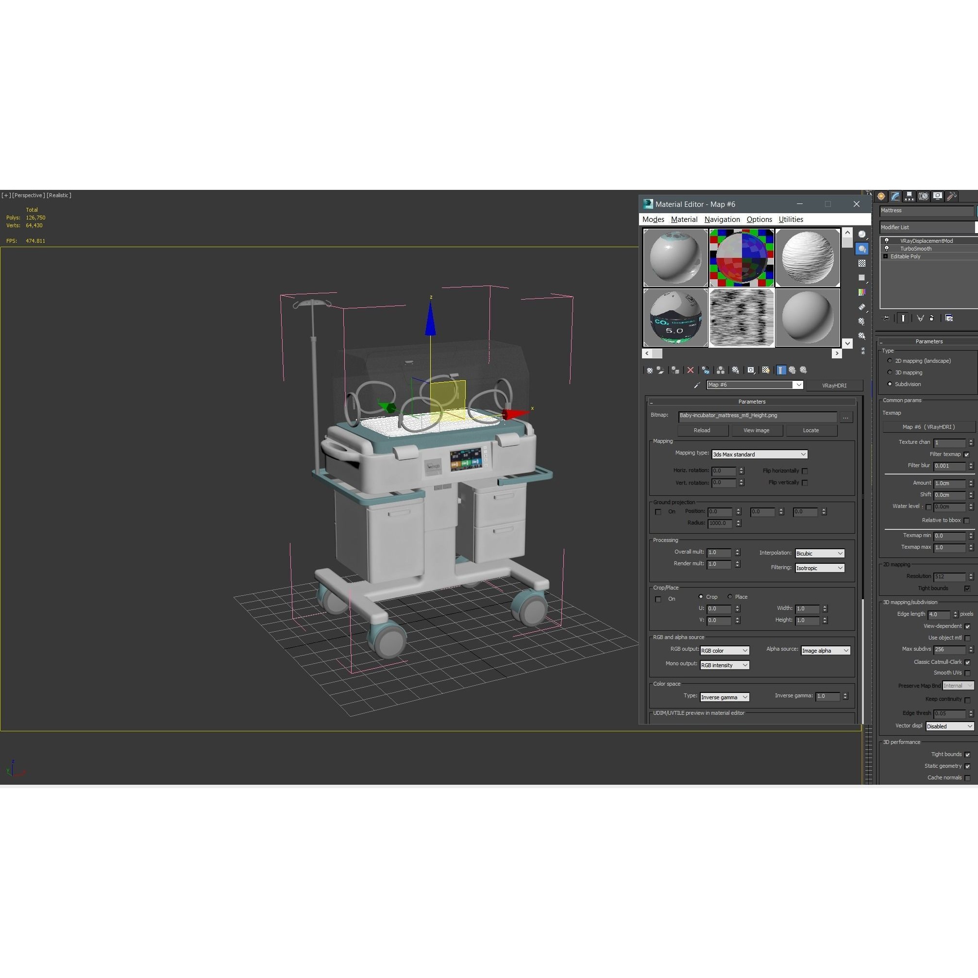 Baby Incubator - Low-Poly Game-Ready 3D Model - View 6