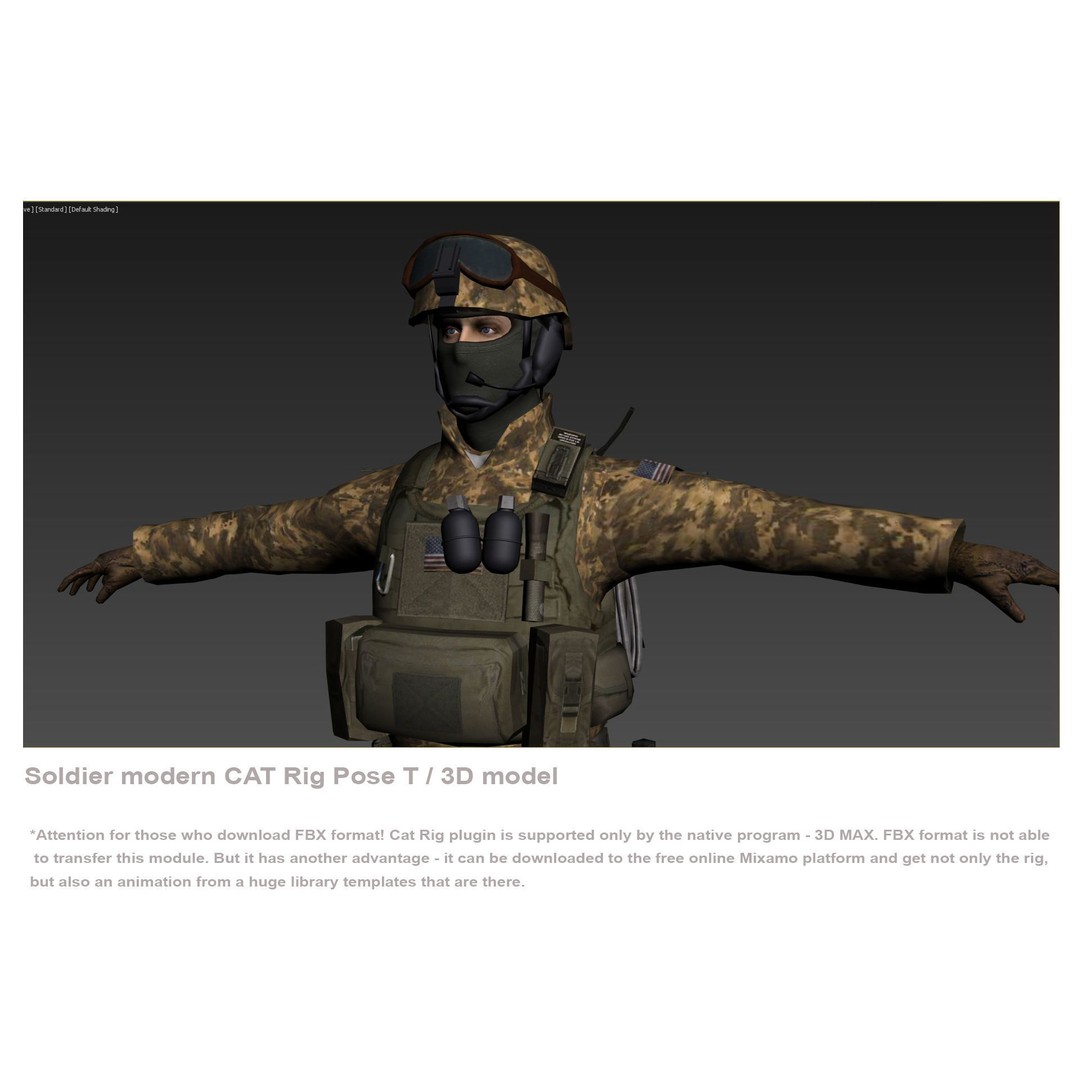 Soldier 3D Model – Low Poly Rigged Character with Textures