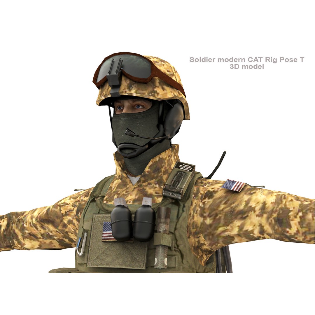 Soldier 3D Model – Low Poly Rigged Character with Textures - View 11
