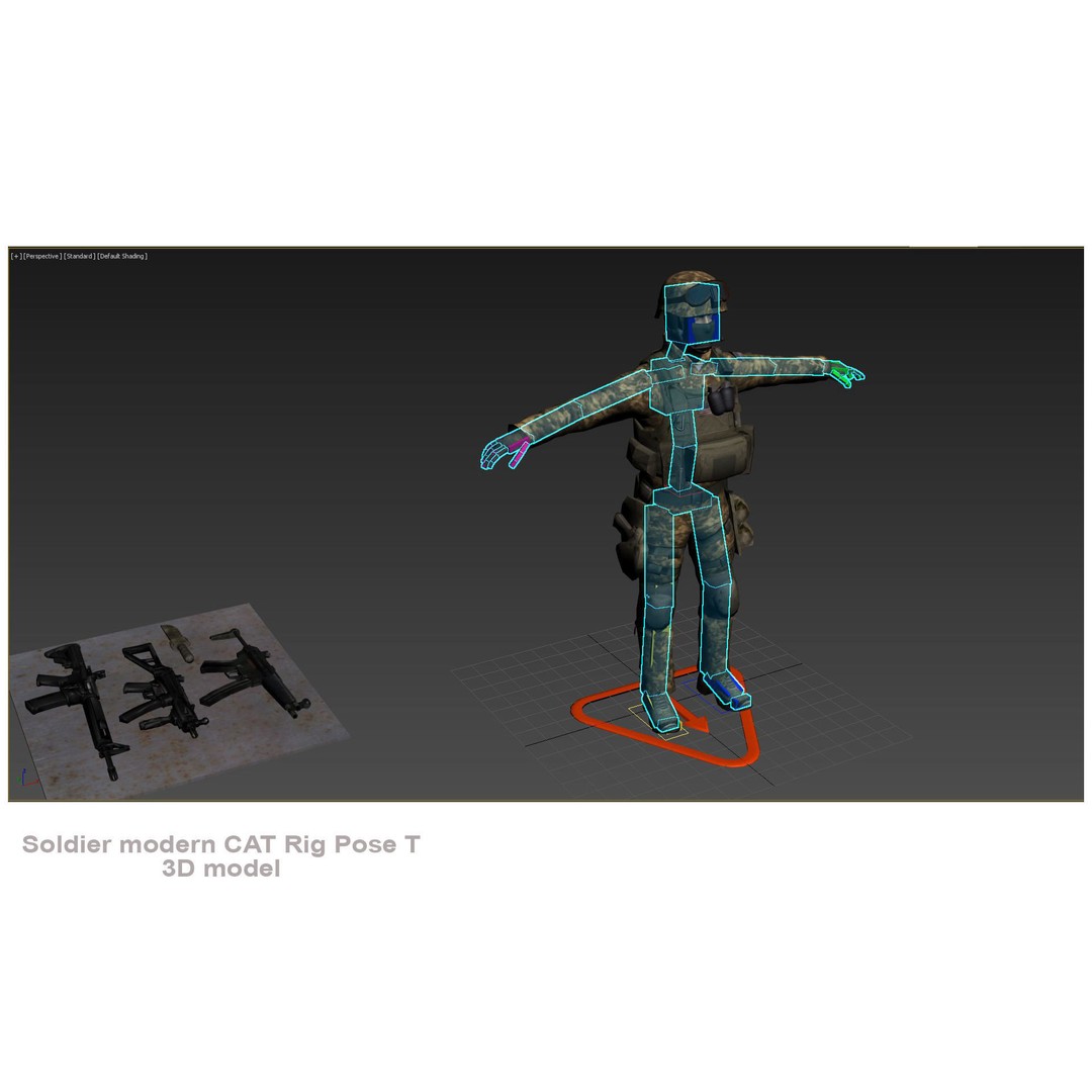 Soldier 3D Model – Low Poly Rigged Character with Textures - View 13