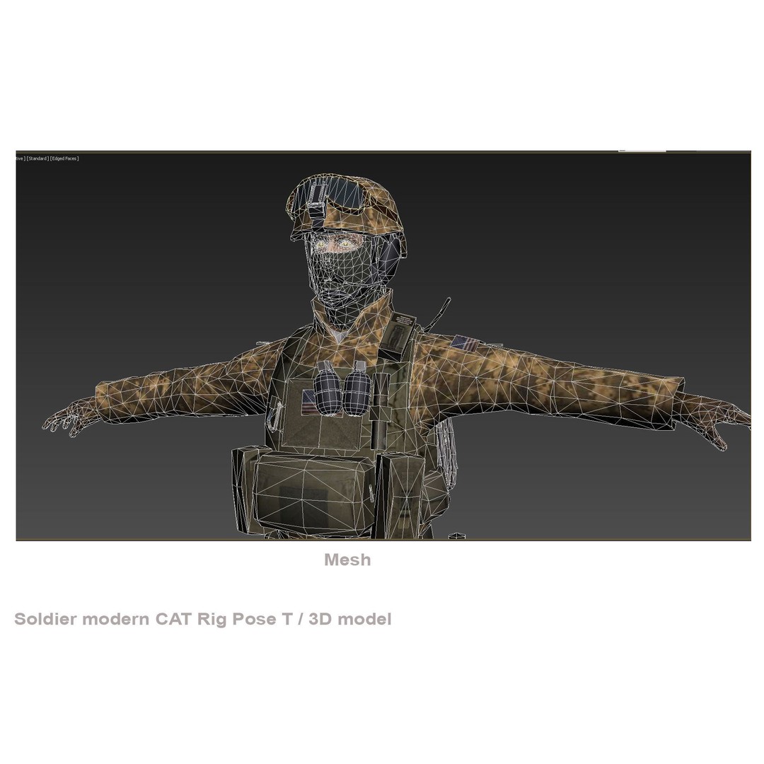 Soldier 3D Model – Low Poly Rigged Character with Textures - View 15