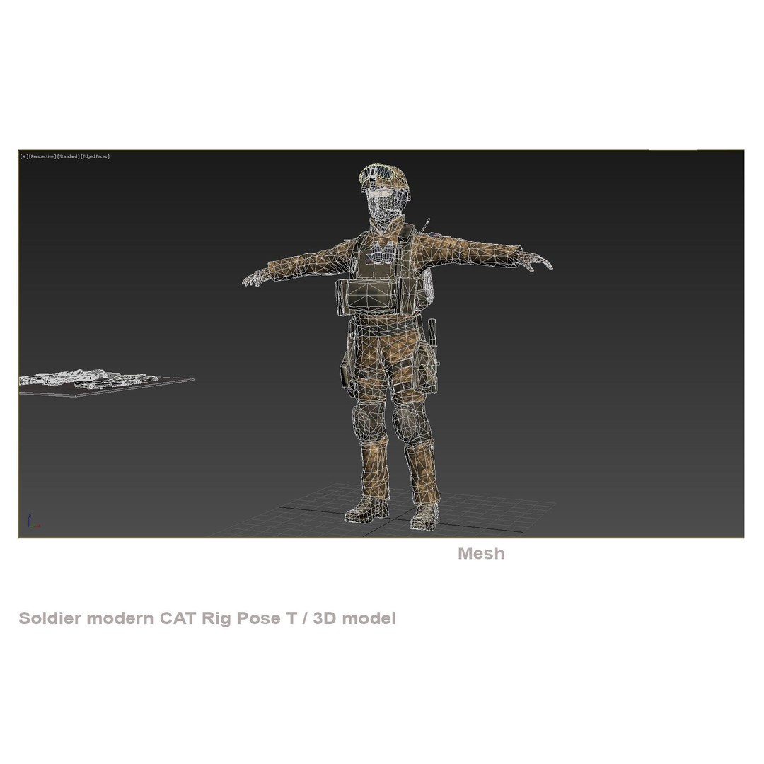 Soldier 3D Model – Low Poly Rigged Character with Textures - View 16