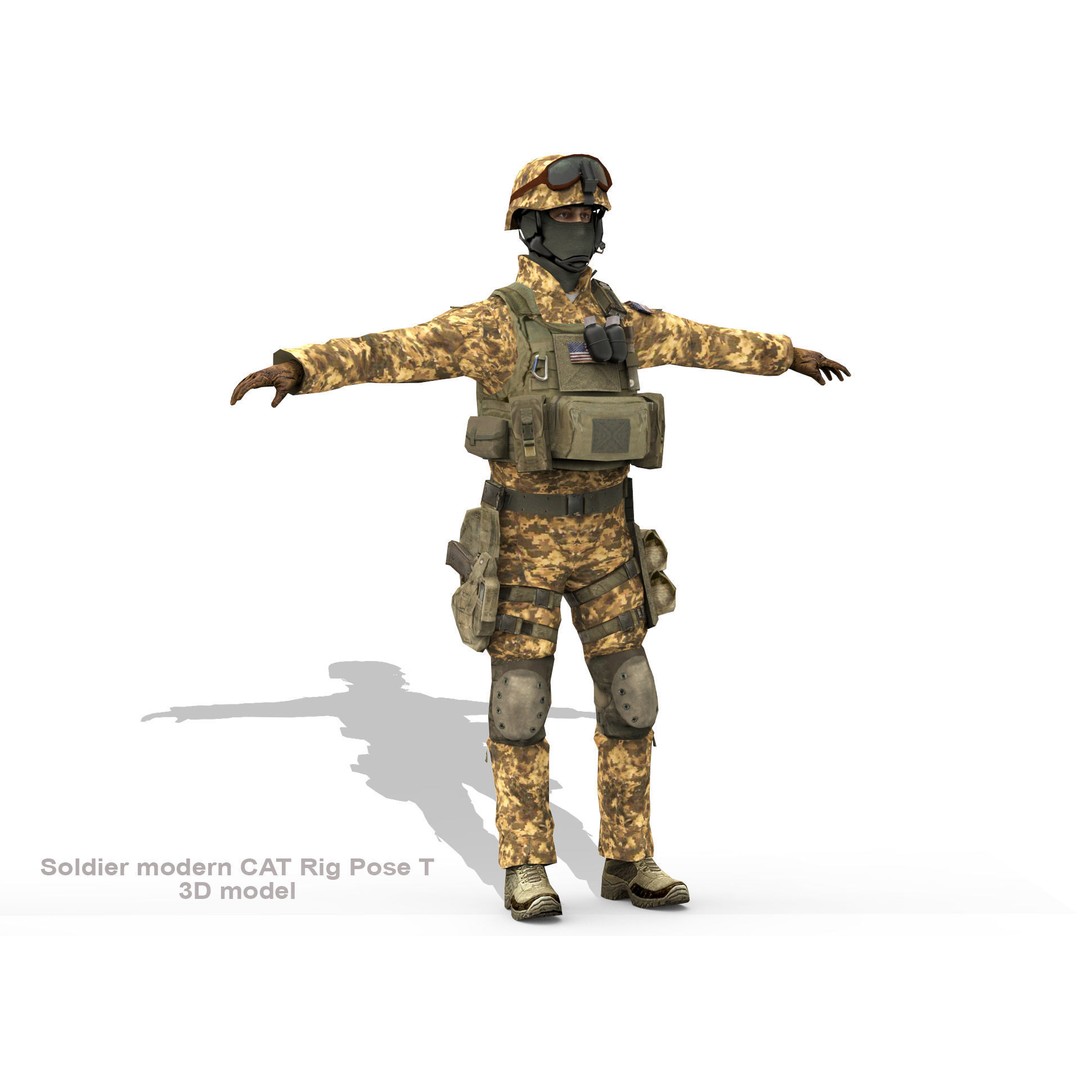 Soldier 3D Model – Low Poly Rigged Character with Textures - View 3