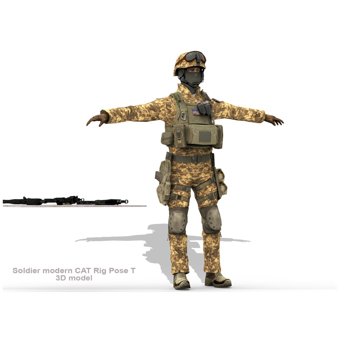 Soldier 3D Model – Low Poly Rigged Character with Textures - View 6